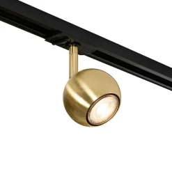 QAZQA Deckenstrahler|Aufbaustrahler*Modernes 1-Phasen-Schienensystem 5-flammig schwarz mit gold - Gissi