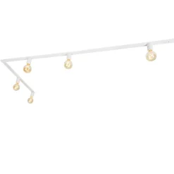 QAZQA Deckenstrahler|Aufbaustrahler*Modernes 1-Phasen-Schienensystem 5-flammig inkl. E27-Fassung weiß - Jeana