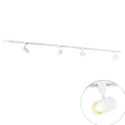 QAZQA Schlafzimmerlampen|Küchenlampen*Modernes 1-Phasen-Schienensystem mit 4 Strahlern weiß - Jeana