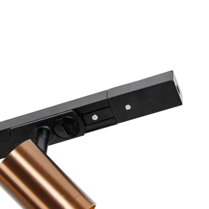 QAZQA Deckenstrahler|Aufbaustrahler*Modernes 1-Phasen-Schienensystem mit 5 Spots dunkelbronze - Jeana