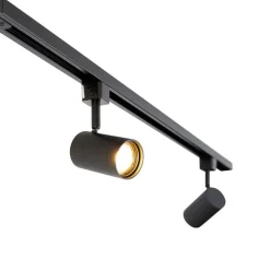 QAZQA Schlafzimmerlampen|Küchenlampen*Modernes 1-phasiges Schienensystem mit 4 schwarzen Strahlern - Iconic Jeana