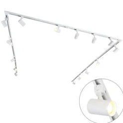 QAZQA Schlafzimmerlampen|Küchenlampen*Modernes 1-phasiges Schienensystem mit 15 Strahlern weiß - Iconic Jeana