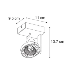 QAZQA Deckenstrahler|Aufbaustrahler*Modernes Punktschwarz - Master 70
