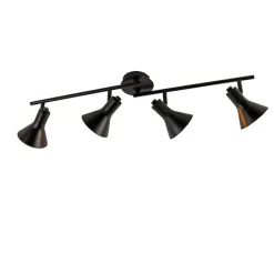 QAZQA Deckenstrahler|Aufbaustrahler*Modernes Punktschwarz mit Gold 4-Licht - Magno