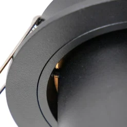 QAZQA Schlafzimmerlampen|Küchenlampen*Modernes rundes Einbaudownlight neigbar schwarz - Installa