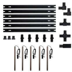 QAZQA Deckenstrahler|Aufbaustrahler*Modernes Schienenbeleuchtungssystem mit 5 Pendelleuchten Dunkelbronze 1-phasig - Iconic Frini