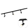 QAZQA Deckenstrahler|Aufbaustrahler*Modernes Schienensystem 3-flammig 1-Phase schwarz - Jeany