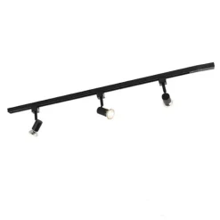 QAZQA Deckenstrahler|Aufbaustrahler*Modernes Schienensystem 3-flammig 1-Phase schwarz - Jeany