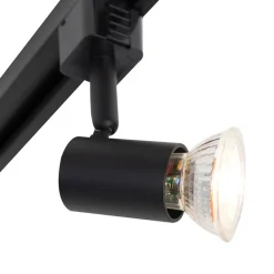 QAZQA Deckenstrahler|Aufbaustrahler*Modernes Schienensystem 3-flammig 1-Phase schwarz - Jeany