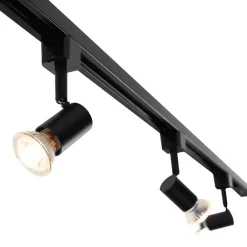 QAZQA Deckenstrahler|Aufbaustrahler*Modernes Schienensystem 3-flammig 1-Phase schwarz - Jeany