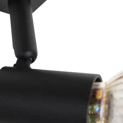 QAZQA Deckenstrahler|Aufbaustrahler*Modernes Schienensystem 3-flammig 1-Phase schwarz - Jeany