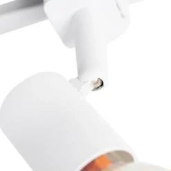 QAZQA Deckenstrahler|Aufbaustrahler*Modernes Schienensystem 3-flammig 1-Phase weiß - Jeany