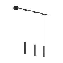 QAZQA Schlafzimmerlampen|Küchenlampen*Modernes Schienensystem mit 3 schwarzen Pendelleuchten 1-phasig - Magnetic Cassie