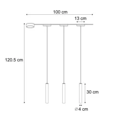 QAZQA Schlafzimmerlampen|Küchenlampen*Modernes Schienensystem mit 3 schwarzen Pendelleuchten 1-phasig - Magnetic Cassie