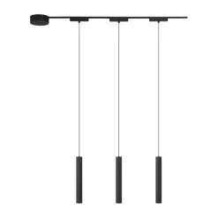 QAZQA Schlafzimmerlampen|Küchenlampen*Modernes Schienensystem mit 3 schwarzen Pendelleuchten 1-phasig - Magnetic Cassie