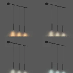 QAZQA Schlafzimmerlampen|Küchenlampen*Modernes Schienensystem mit 3 schwarzen Pendelleuchten 1-phasig - Magnetic Cassie