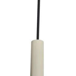 QAZQA Deckenstrahler|Aufbaustrahler*Modernes Schienensystem mit 6 Pendelleuchten Beige mit Schwarz 1-phasig - Slimline Keno