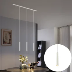 QAZQA Deckenstrahler|Aufbaustrahler*Modernes Schienensystem mit 3 weißen Pendelleuchten 1-phasig - Slimline Keno