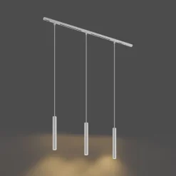 QAZQA Deckenstrahler|Aufbaustrahler*Modernes Schienensystem mit 3 weißen Pendelleuchten 1-phasig - Slimline Keno