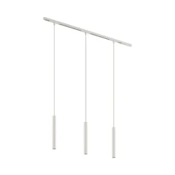 QAZQA Deckenstrahler|Aufbaustrahler*Modernes Schienensystem mit 3 weißen Pendelleuchten 1-phasig - Slimline Keno