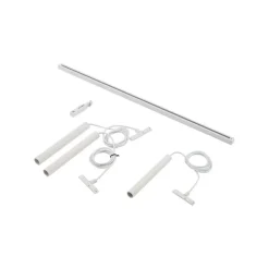 QAZQA Deckenstrahler|Aufbaustrahler*Modernes Schienensystem mit 3 weißen Pendelleuchten 1-phasig - Slimline Keno