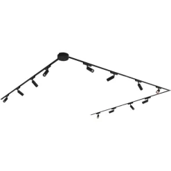 QAZQA Schlafzimmerlampen|Küchenlampen*Modernes Schienensystem mit 12 schwarzen Strahlern 1-phasig - Magnetic Samson