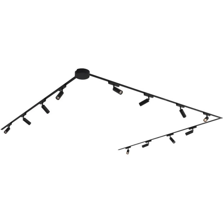 QAZQA Schlafzimmerlampen|Küchenlampen*Modernes Schienensystem mit 12 schwarzen Strahlern 1-phasig - Magnetic Samson