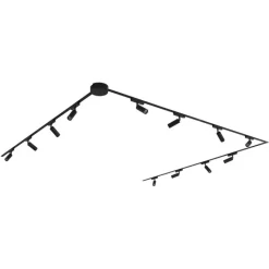 QAZQA Schlafzimmerlampen|Küchenlampen*Modernes Schienensystem mit 12 schwarzen Strahlern 1-phasig - Magnetic Samson