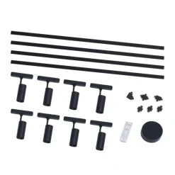 QAZQA Led-Strahler|Deckenstrahler*Modernes Schienensystem mit 8 schwarzen Strahlern 1-phasig 400 cm - Magnetic Gert