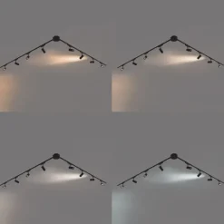 QAZQA Led-Strahler|Deckenstrahler*Modernes Schienensystem mit 8 schwarzen Strahlern 1-phasig 400 cm - Magnetic Gert