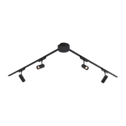 QAZQA Led-Strahler|Deckenstrahler*Modernes Schienensystem mit 4 schwarzen Strahlern 1-phasig 200 cm - Magnetic Gert