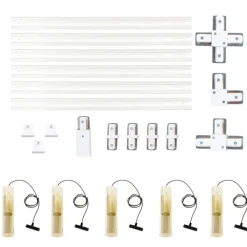 QAZQA Deckenstrahler|Aufbaustrahler*Modernes Schienensystem mit 5 goldenen Pendelleuchten 1-phasig - Iconic Lloyd