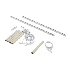 QAZQA Deckenstrahler|Aufbaustrahler*Modernes Schienensystem mit 6 Pendelleuchten Beige mit Weiß 1-phasig - Slimline Keno