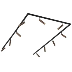 QAZQA Deckenstrahler|Aufbaustrahler*Modernes Schienensystem mit 10 Strahlern Dunkelbronze 1-phasig - Slimline Uzzy