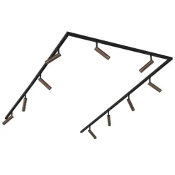 QAZQA Deckenstrahler|Aufbaustrahler*Modernes Schienensystem mit 10 Strahlern Dunkelbronze 1-phasig - Slimline Uzzy