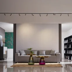 QAZQA Deckenstrahler|Aufbaustrahler*Modernes Schienensystem mit 10 Strahlern Dunkelbronze 1-phasig - Slimline Uzzy