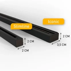 QAZQA Deckenstrahler|Aufbaustrahler*Modernes Schienensystem mit 10 Strahlern Dunkelbronze 1-phasig - Slimline Uzzy