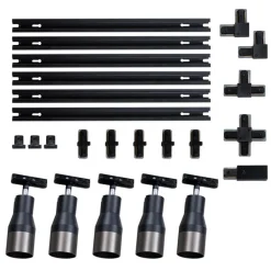 QAZQA Deckenstrahler|Aufbaustrahler*Modernes Schienensystem mit 5 Spots in Gunmetal - Iconic Kohua