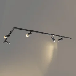QAZQA Deckenstrahler|Aufbaustrahler*Modernes Schienensystem mit 5 Spots in Gunmetal - Iconic Kohua