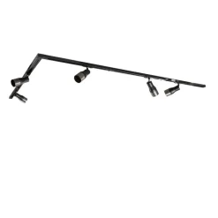 QAZQA Deckenstrahler|Aufbaustrahler*Modernes Schienensystem mit 5 Spots in Gunmetal - Iconic Kohua