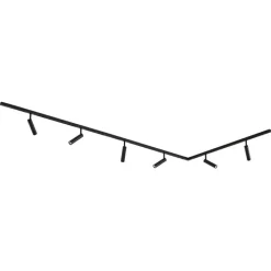 QAZQA Deckenstrahler|Aufbaustrahler*Modernes Schienensystem mit 6 schwarzen Strahlern 1-phasig - Slimline Uzzy