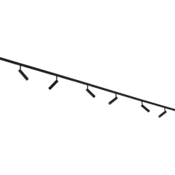 QAZQA Deckenstrahler|Aufbaustrahler*Modernes Schienensystem mit 6 schwarzen Strahlern 1-phasig - Slimline Uzzy
