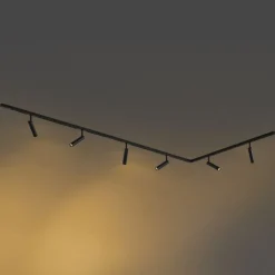 QAZQA Deckenstrahler|Aufbaustrahler*Modernes Schienensystem mit 6 schwarzen Strahlern 1-phasig - Slimline Uzzy