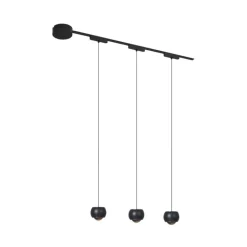 QAZQA Schlafzimmerlampen|Küchenlampen*Modernes Schienensystem mit 3 schwarzen Pendelleuchten 1-phasig - Magnetic Lance