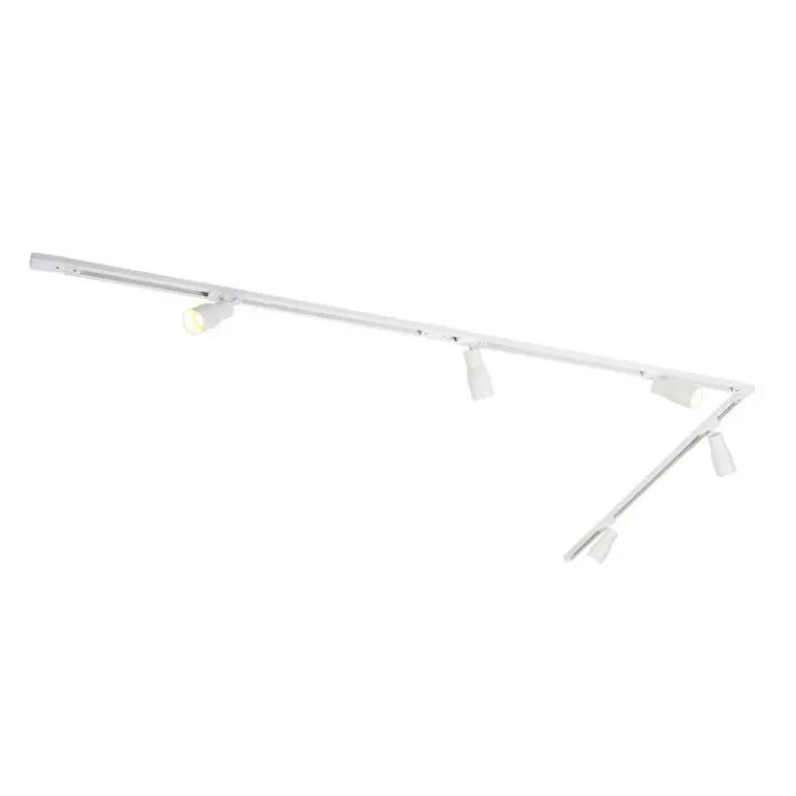 QAZQA Deckenstrahler|Aufbaustrahler*Modernes Schienensystem mit 5 Strahlern Weiß 1-phasig - Iconic Kohua