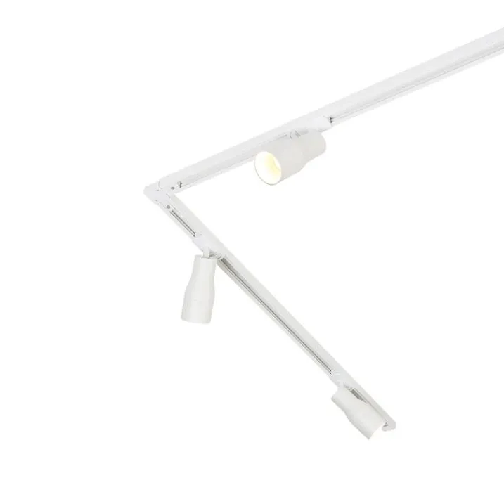 QAZQA Deckenstrahler|Aufbaustrahler*Modernes Schienensystem mit 5 Strahlern Weiß 1-phasig - Iconic Kohua