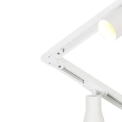 QAZQA Deckenstrahler|Aufbaustrahler*Modernes Schienensystem mit 5 Strahlern Weiß 1-phasig - Iconic Kohua