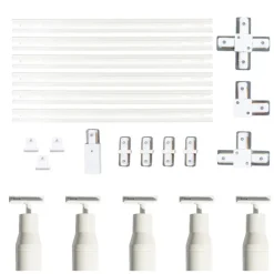 QAZQA Deckenstrahler|Aufbaustrahler*Modernes Schienensystem mit 5 Strahlern Weiß 1-phasig - Iconic Kohua