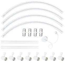QAZQA Deckenstrahler|Aufbaustrahler*Modernes Schienensystem mit 8 Strahlern weiß 1-phasig oval 200cm - Iconic Jeana