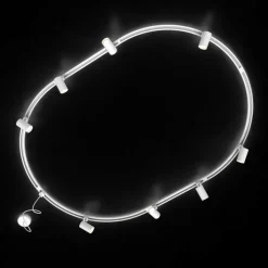 QAZQA Deckenstrahler|Aufbaustrahler*Modernes Schienensystem mit 8 Strahlern weiß 1-phasig oval 200cm - Iconic Jeana